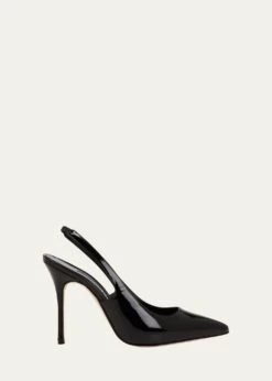 Manolo Blahnik ALLURA PATENT SLINGBACK PUMPS