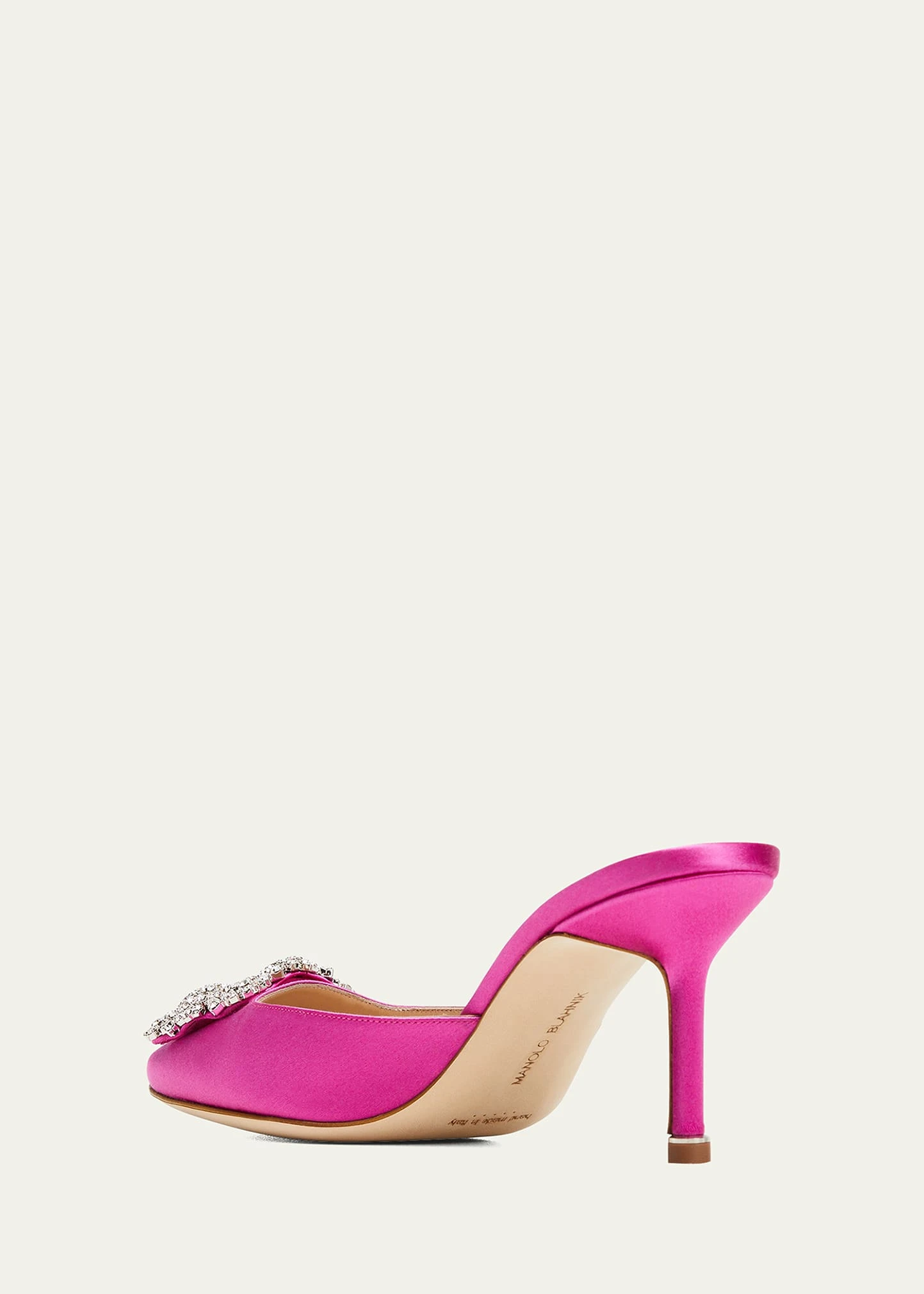 Manolo Blahnik HANGISIMU SATIN CRYSTAL BUCKLE MULES 2 Manolo Blahnik HANGISIMU SATIN CRYSTAL BUCKLE MULES - Image 2