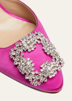 Manolo Blahnik HANGISIMU SATIN CRYSTAL BUCKLE MULES 7 Manolo Blahnik HANGISIMU SATIN CRYSTAL BUCKLE MULES -Manolo Blahnik bg 4436779 100563 z