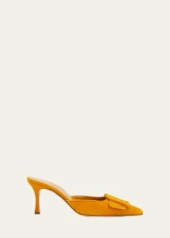 Manolo Blahnik MAYSALE SUEDE MULES WITH BUCKLE