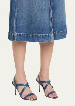 Manolo Blahnik SINGANU LEATHER CRISSCROSS SANDALS -Manolo Blahnik bg 4442138 100394 a 1