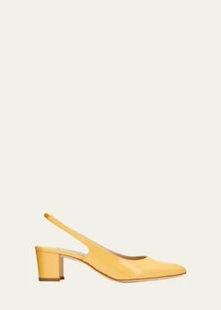 Manolo Blahnik ALLURASAN PATENT SLINGBACK PUMPS