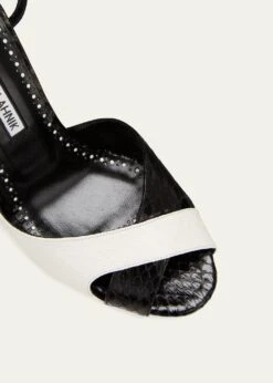 Manolo Blahnik MUMBI BICOLOR SNAKESKIN ANKLE-STRAP SANDALS 7 Manolo Blahnik MUMBI BICOLOR SNAKESKIN ANKLE-STRAP SANDALS -Manolo Blahnik bg 4456913 100188 z