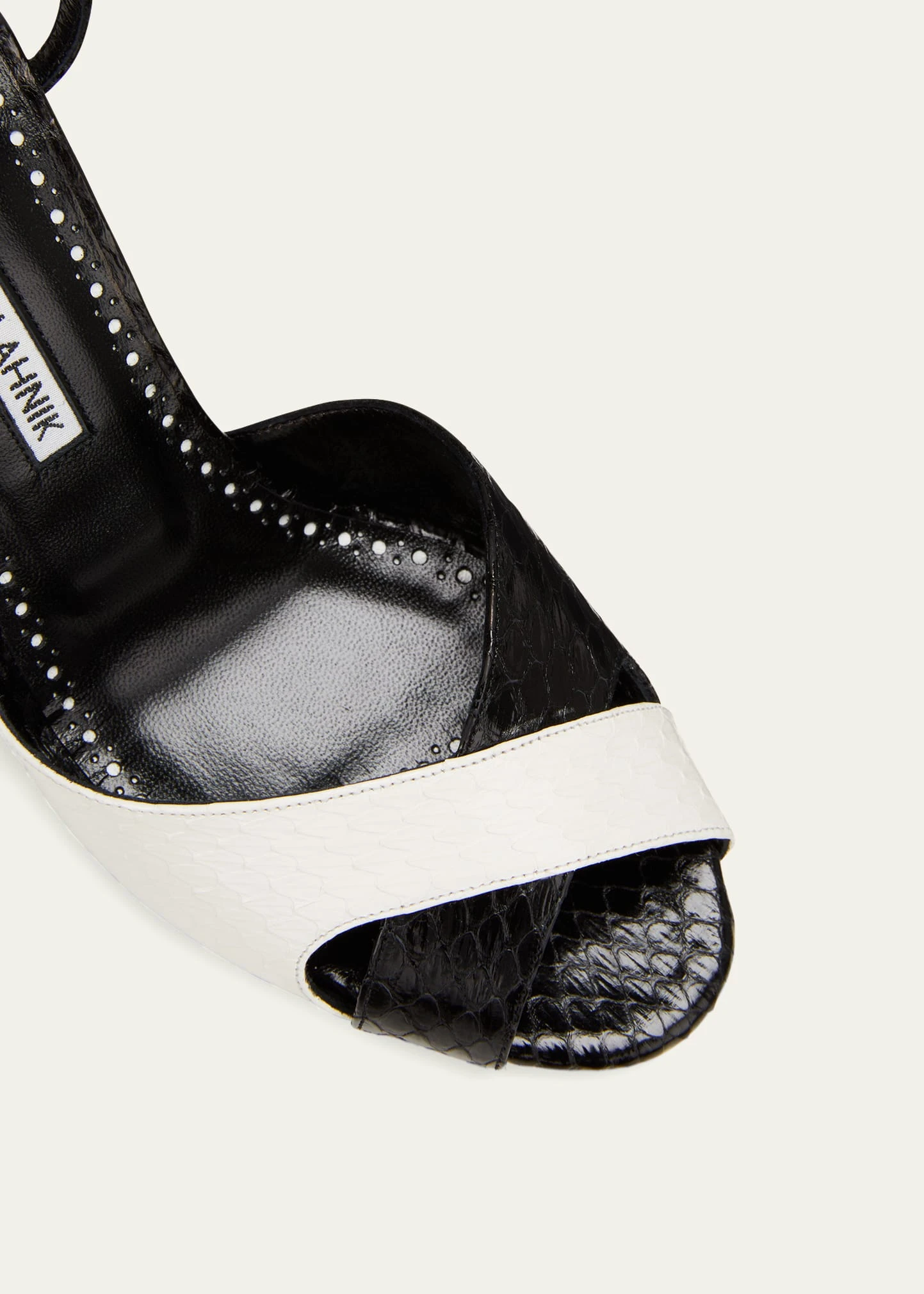 Manolo Blahnik MUMBI BICOLOR SNAKESKIN ANKLE-STRAP SANDALS 3 Manolo Blahnik MUMBI BICOLOR SNAKESKIN ANKLE-STRAP SANDALS - Image 3