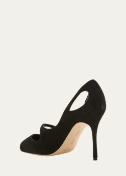 Manolo Blahnik TOKAN SUEDE CUTOUT PEEP-TOE PUMPS -Manolo Blahnik bg 4456918 100106 c 1