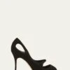Manolo Blahnik TOKAN SUEDE CUTOUT PEEP-TOE PUMPS