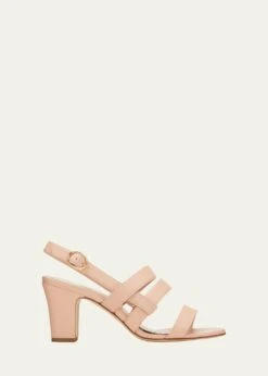 Manolo Blahnik MEMAARHI LEATHER SLINGBACK SANDALS