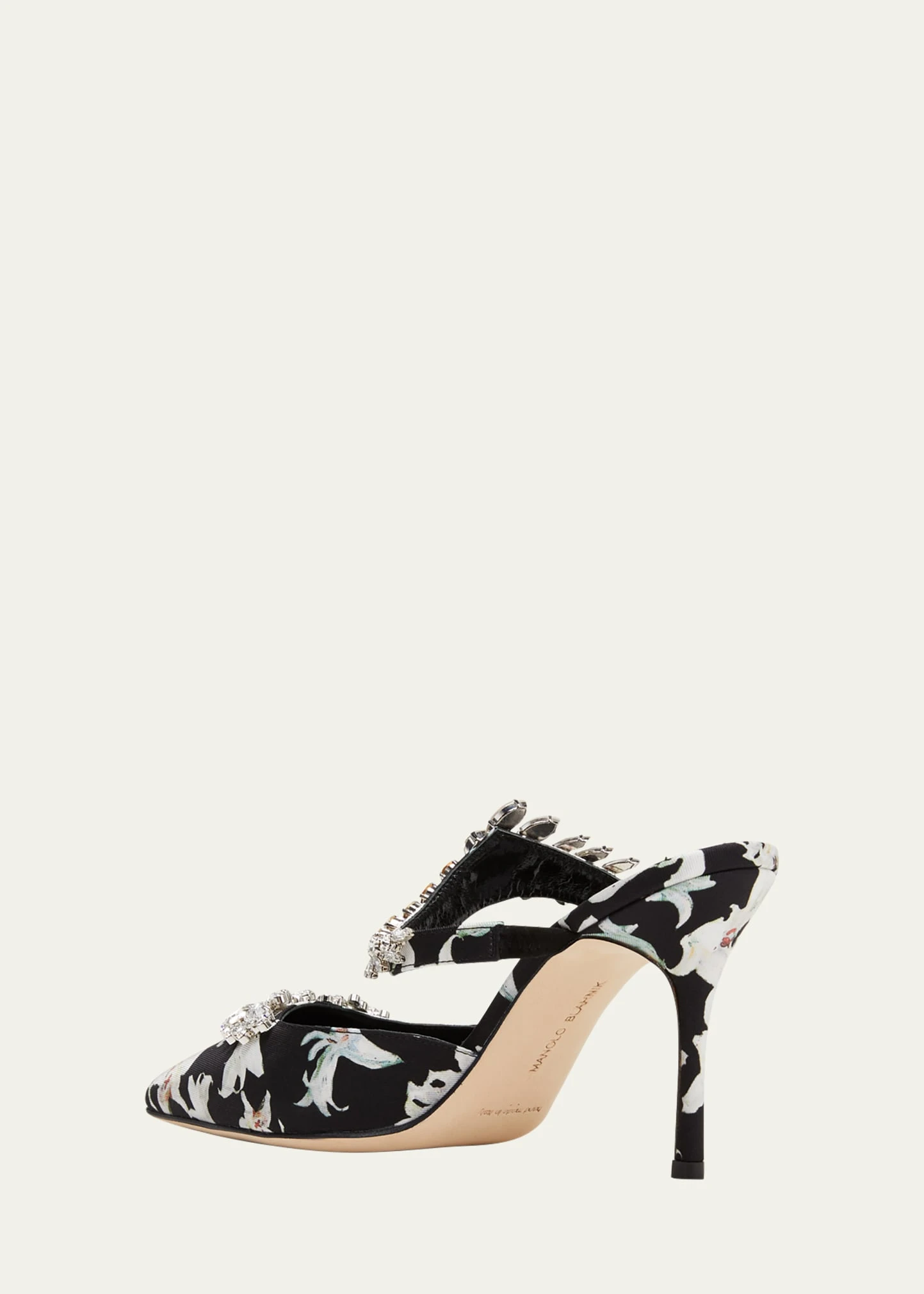 Manolo Blahnik LURUM CRYSTAL FLORAL MULE PUMPS 4 Manolo Blahnik LURUM CRYSTAL FLORAL MULE PUMPS - Image 4