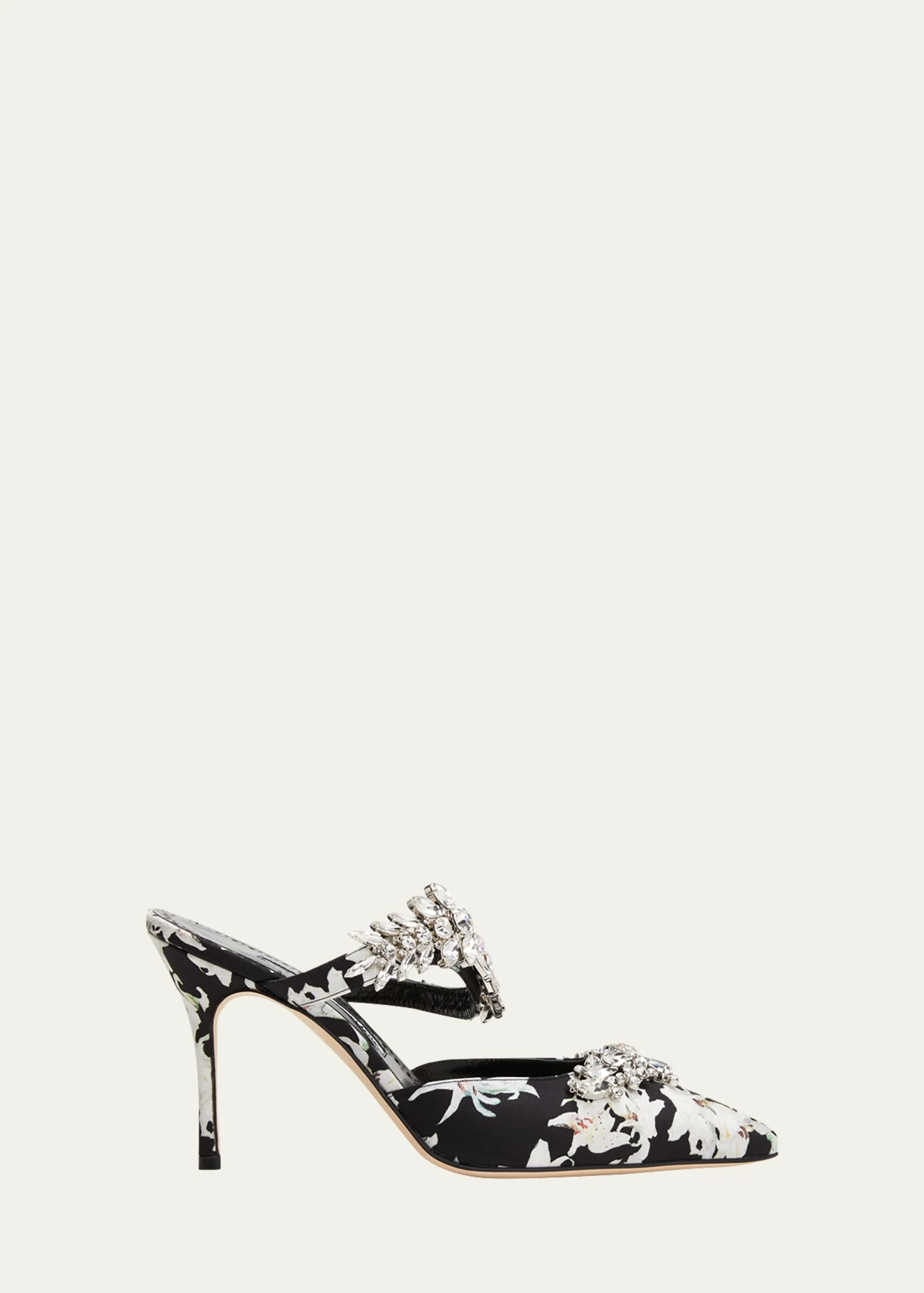 Manolo Blahnik LURUM CRYSTAL FLORAL MULE PUMPS 1 Manolo Blahnik LURUM CRYSTAL FLORAL MULE PUMPS