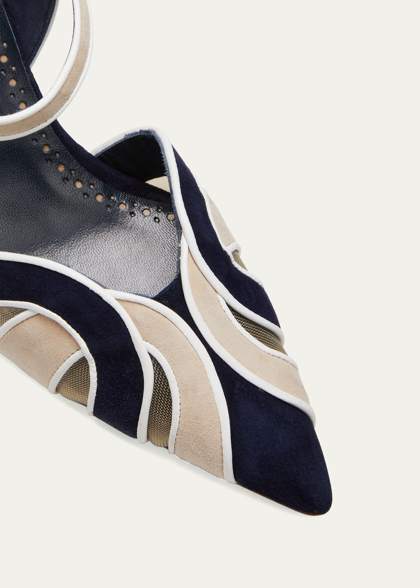 Manolo Blahnik AMR TRICOLORED SUEDE ANKLE-STRAP PUMPS 5 Manolo Blahnik AMR TRICOLORED SUEDE ANKLE-STRAP PUMPS - Image 5