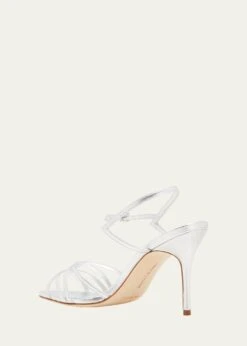 Manolo Blahnik SOLISA METALLIC ANKLE-STRAP SANDALS 8 Manolo Blahnik SOLISA METALLIC ANKLE-STRAP SANDALS -Manolo Blahnik bg 4456948 100178 c 1