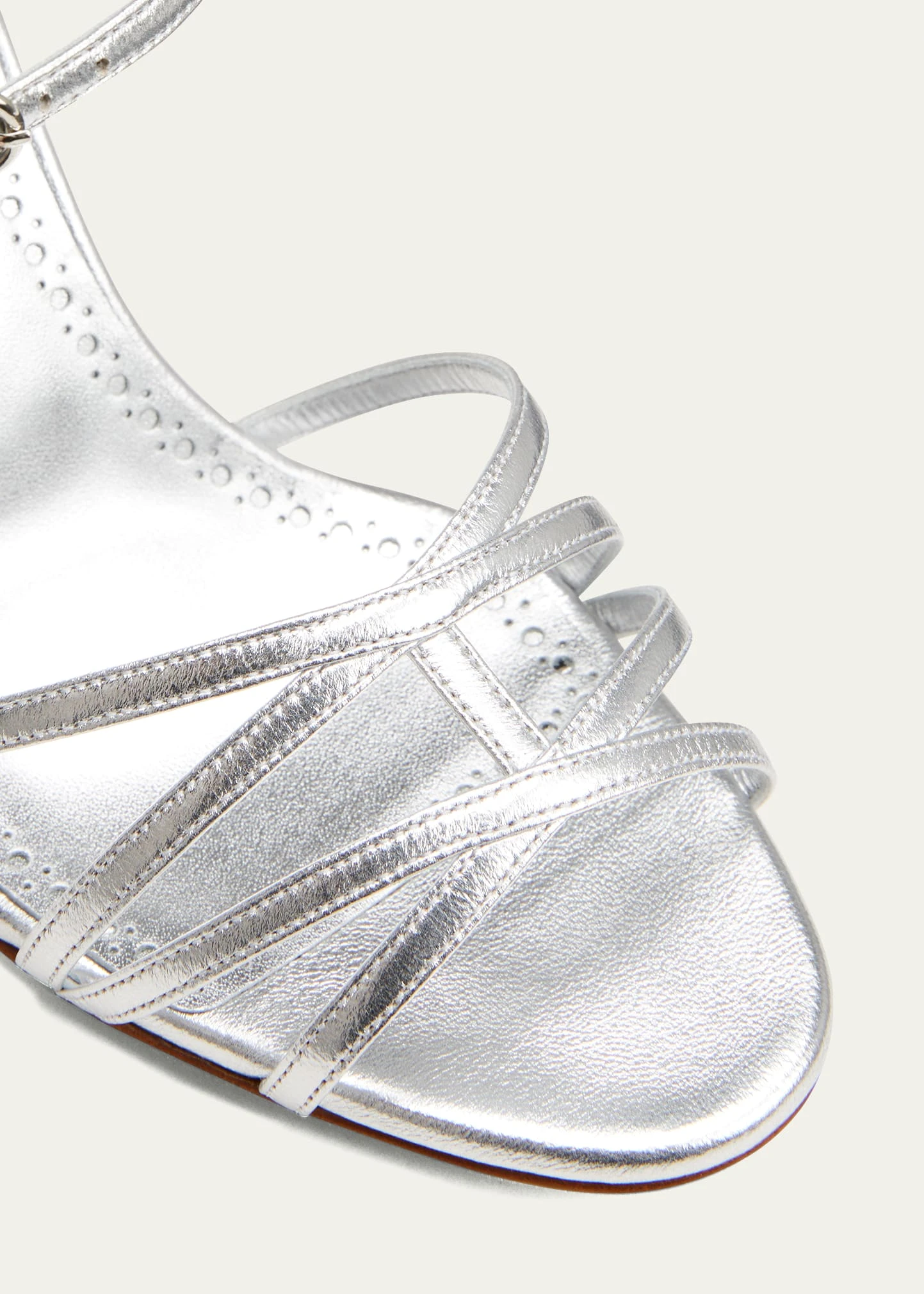 Manolo Blahnik SOLISA METALLIC ANKLE-STRAP SANDALS 5 Manolo Blahnik SOLISA METALLIC ANKLE-STRAP SANDALS - Image 5