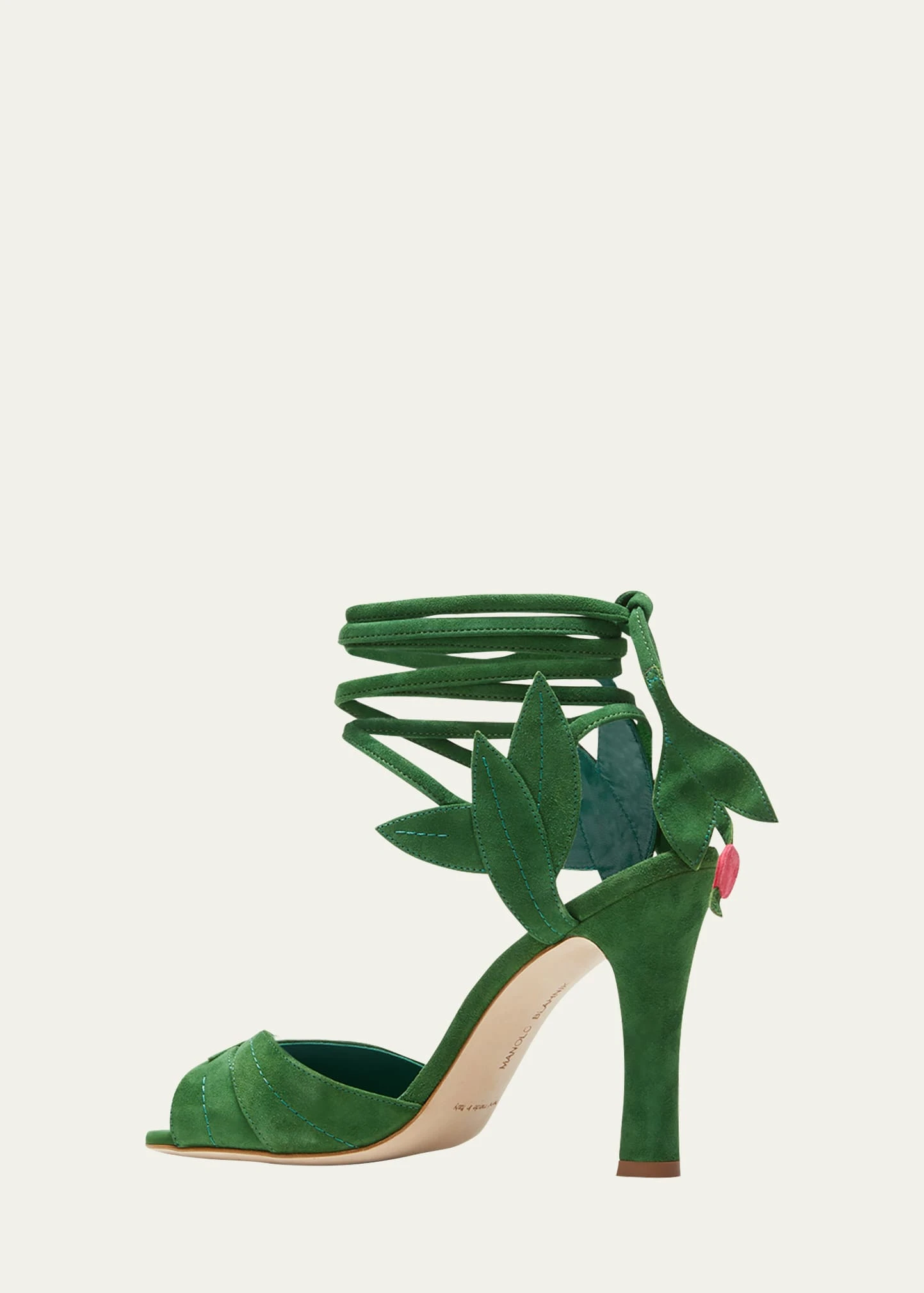 Manolo Blahnik OSSIE SUEDE PETAL ANKLE-TIE SANDALS 8 Manolo Blahnik OSSIE SUEDE PETAL ANKLE-TIE SANDALS - Image 8