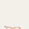 Manolo Blahnik SOLIMASO METALLIC THONG MULE SANDALS