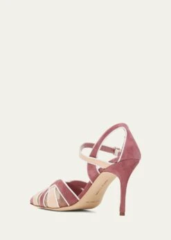 Manolo Blahnik AMR BICOLOR SUEDE CLOSED-TOE SANDALS -Manolo Blahnik bg 4456969 100561 c 1