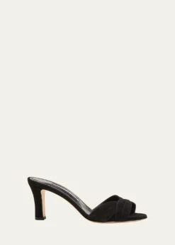 Manolo Blahnik SIEMU SUEDE MULE SANDALS