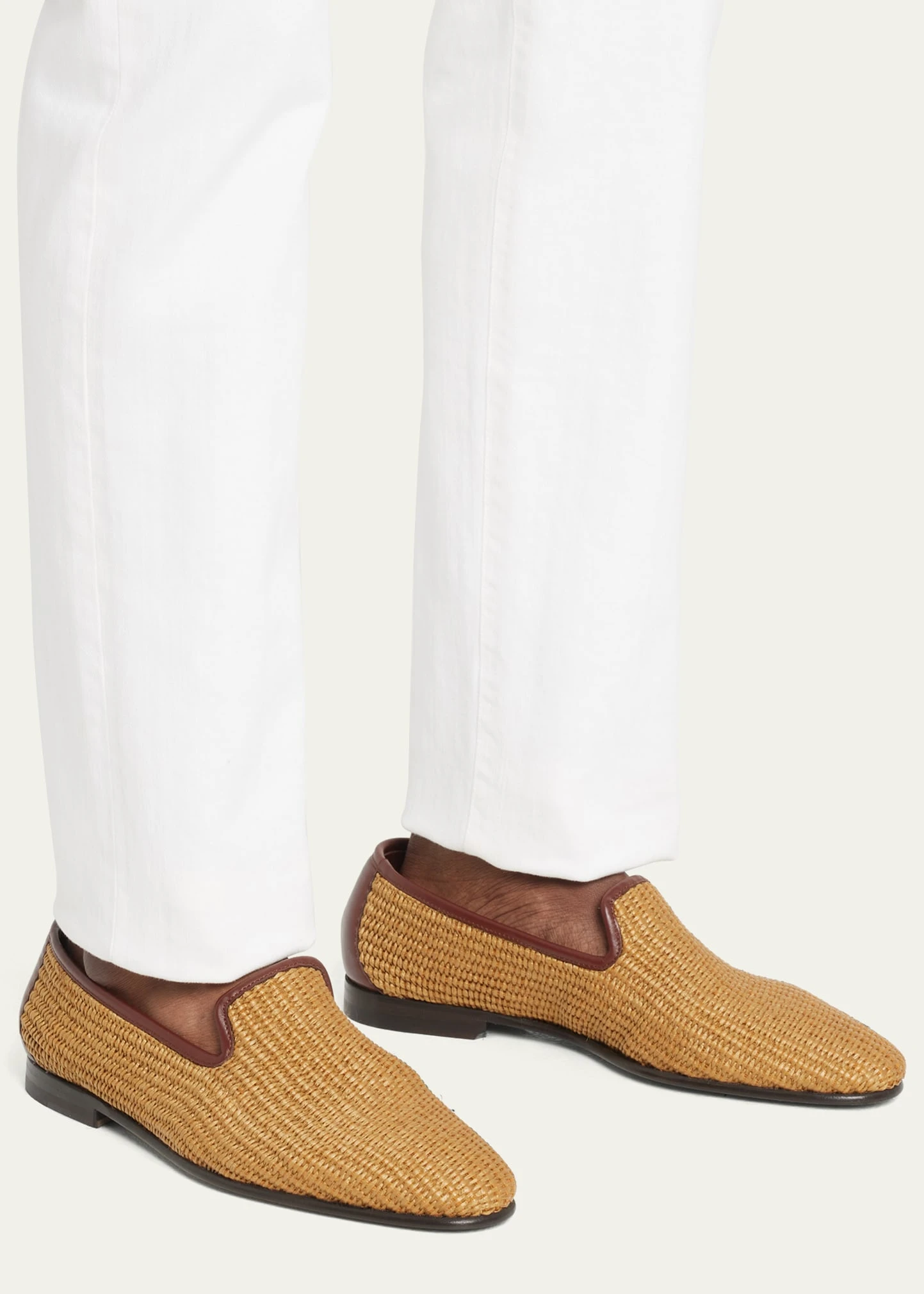 Manolo Blahnik MEN'S WOVEN RAFFIA LOAFERS 2 Manolo Blahnik MEN'S WOVEN RAFFIA LOAFERS - Image 2