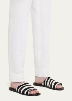 Manolo Blahnik MEN'S ZEBRA-PRINT CALF HAIR SLIDE SANDALS 14 Manolo Blahnik MEN'S ZEBRA-PRINT CALF HAIR SLIDE SANDALS -Manolo Blahnik bg 4488984 100101 a 1
