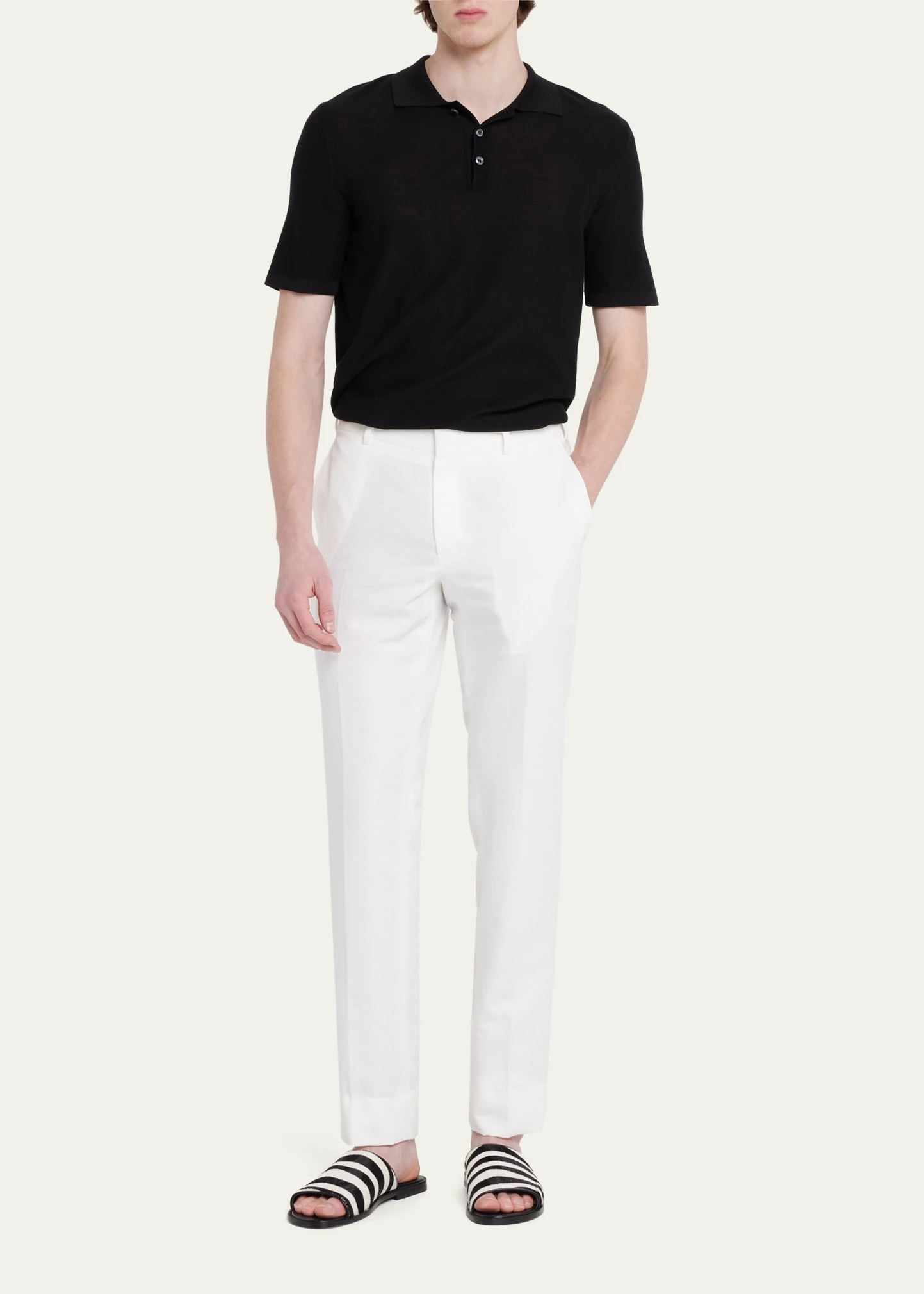 Manolo Blahnik MEN'S ZEBRA-PRINT CALF HAIR SLIDE SANDALS 3 Manolo Blahnik MEN'S ZEBRA-PRINT CALF HAIR SLIDE SANDALS - Image 3