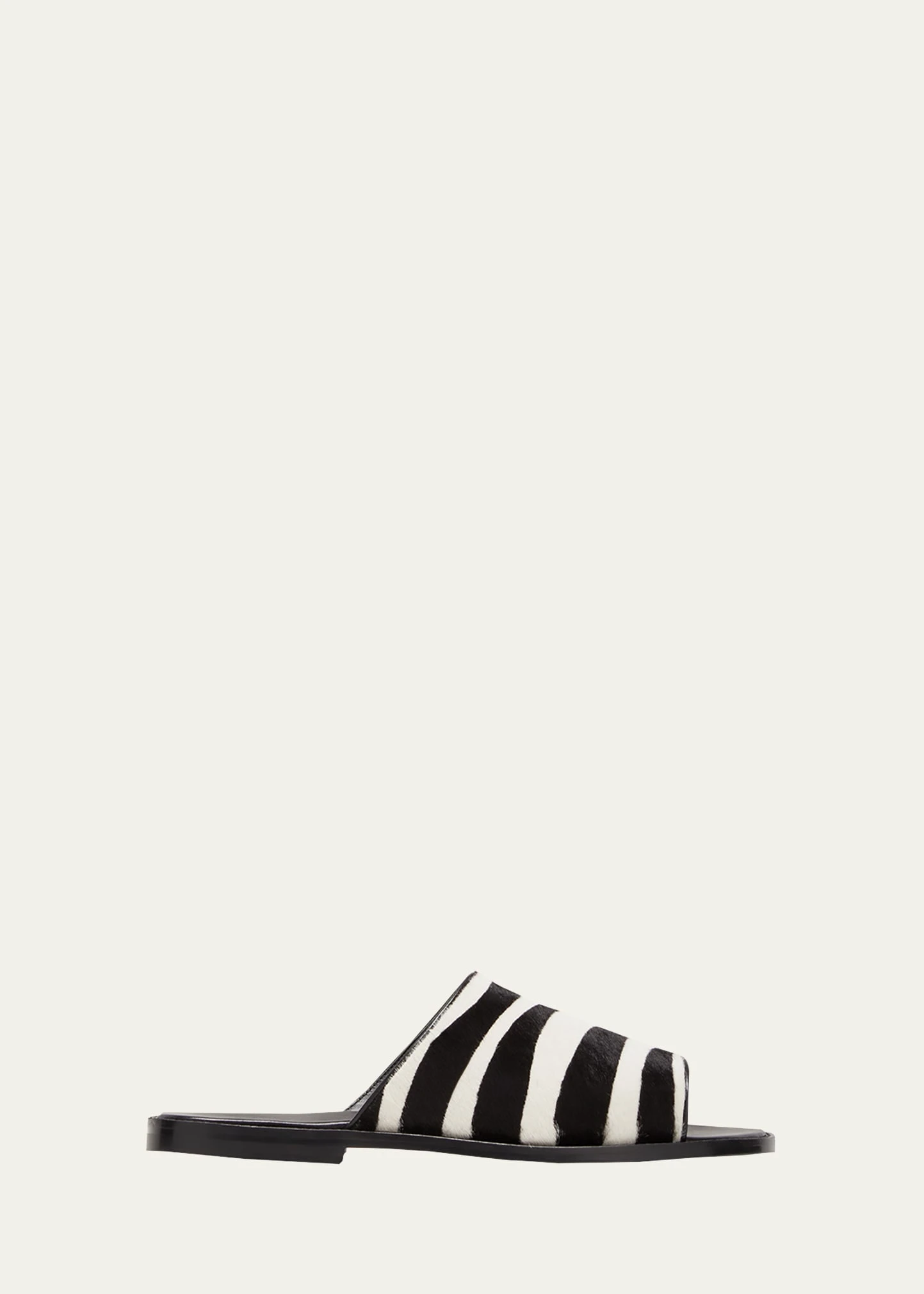 Manolo Blahnik MEN'S ZEBRA-PRINT CALF HAIR SLIDE SANDALS 1 Manolo Blahnik MEN'S ZEBRA-PRINT CALF HAIR SLIDE SANDALS