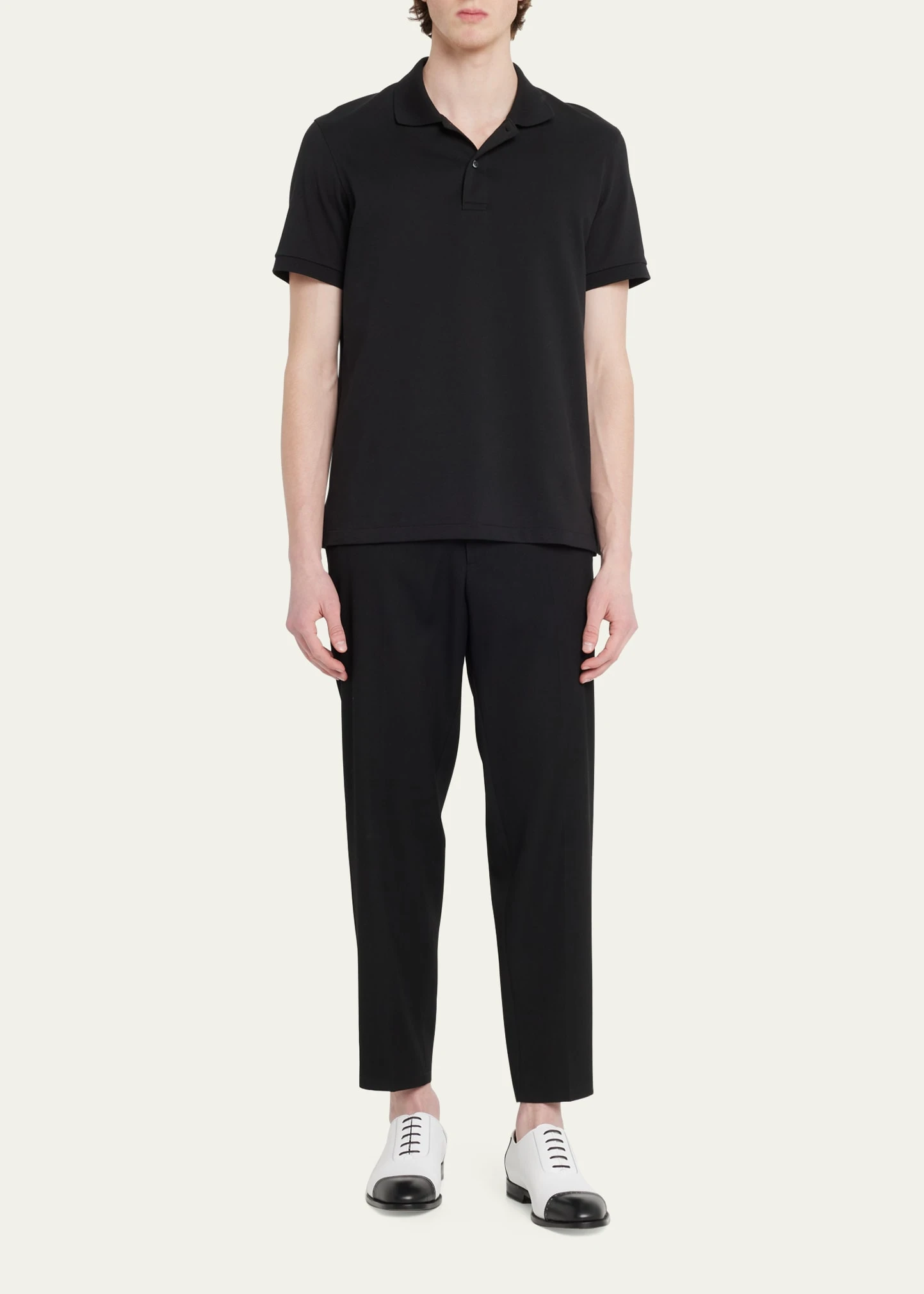 Manolo Blahnik MEN'S CAP TOE BICOLOR LEATHER OXFORDS 3 Manolo Blahnik MEN'S CAP TOE BICOLOR LEATHER OXFORDS - Image 3