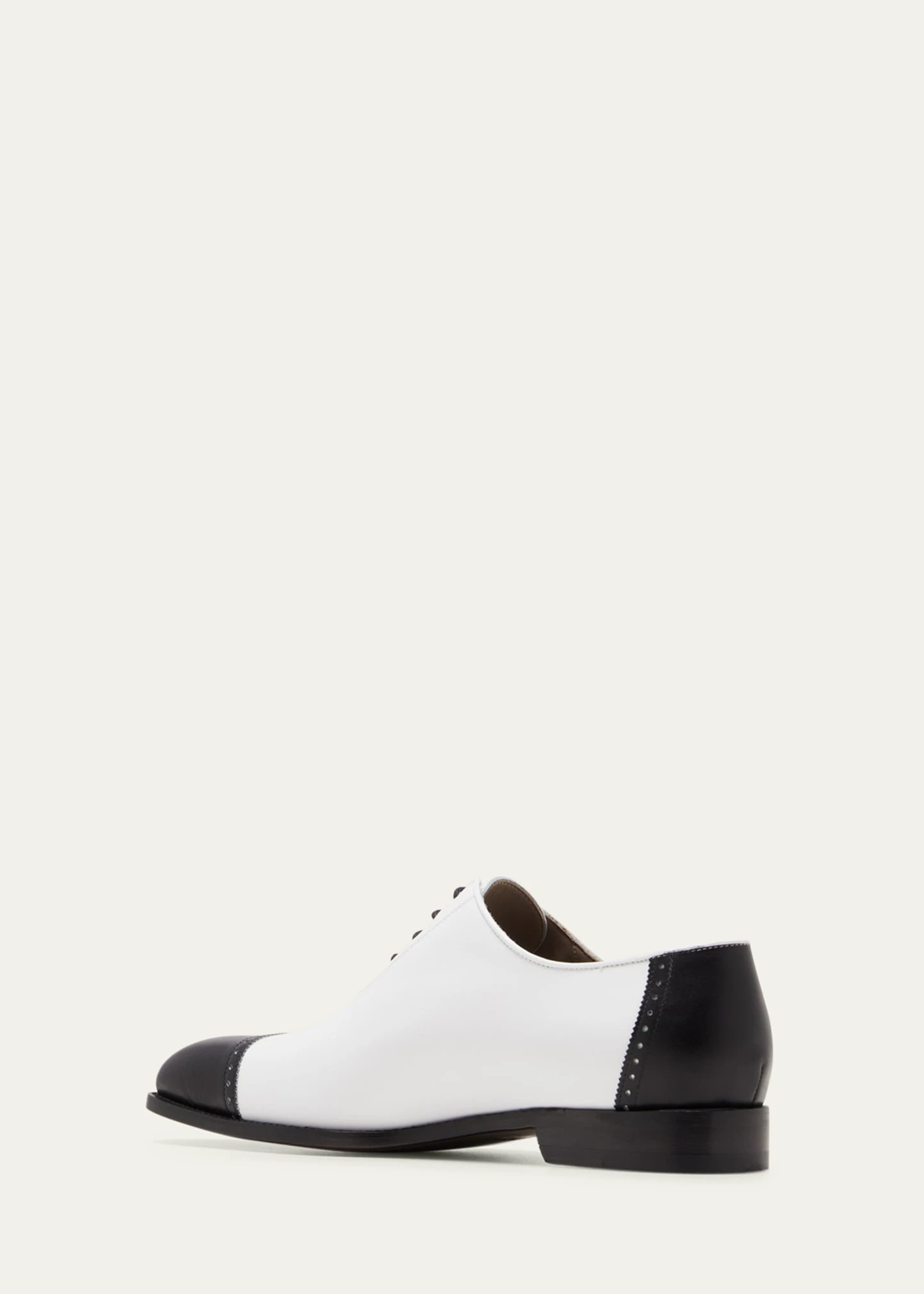 Manolo Blahnik MEN'S CAP TOE BICOLOR LEATHER OXFORDS 4 Manolo Blahnik MEN'S CAP TOE BICOLOR LEATHER OXFORDS - Image 4